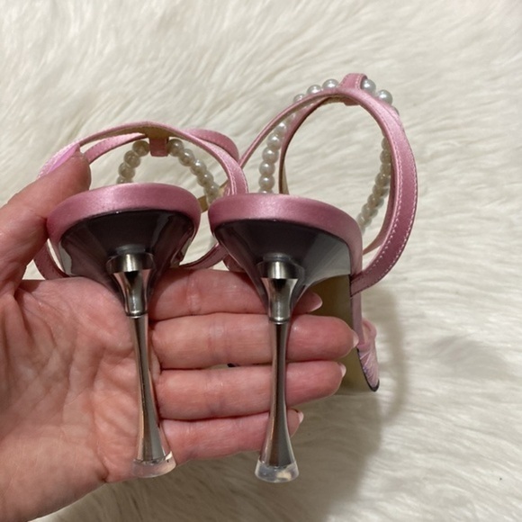 Mach & Mach Mini Bow embellished pink kitten lace pump heel‎ size 36EU - Picture 7 of 13